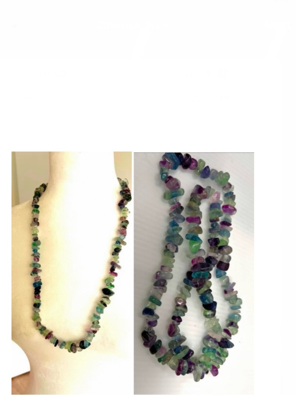 🎁 Necklace: mini multicoloured pieces of semi-precious stones (mainly quartz)
